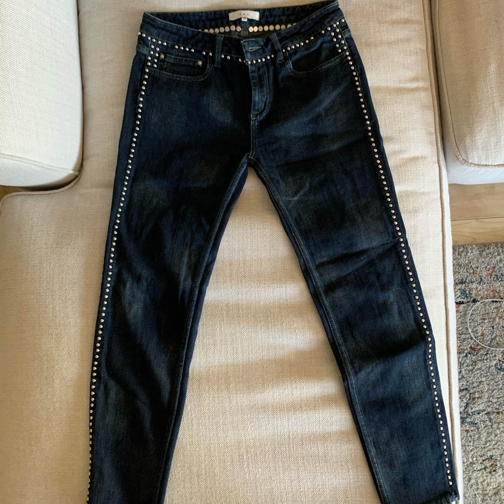IRO Nanex Low Rise Cropped studded jeans